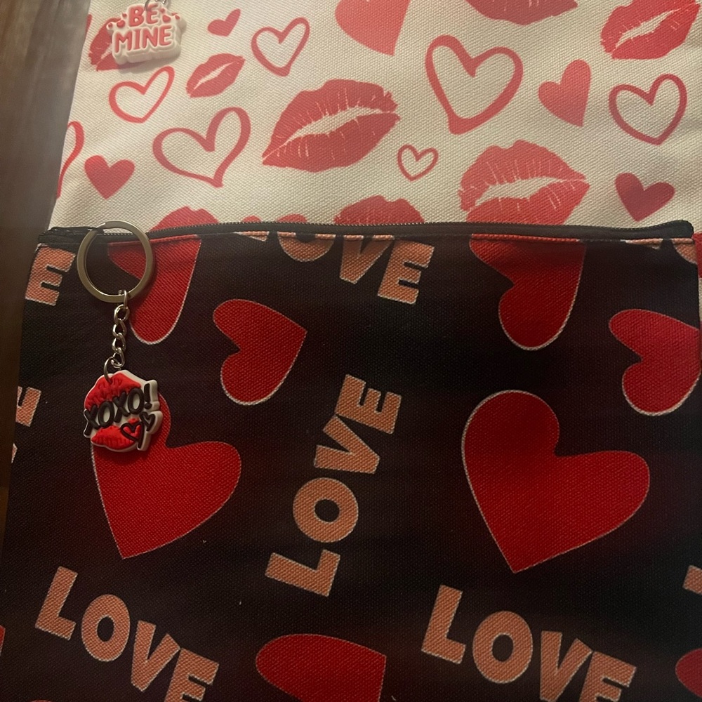 Red and Black Love Themed Pouch